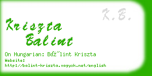 kriszta balint business card